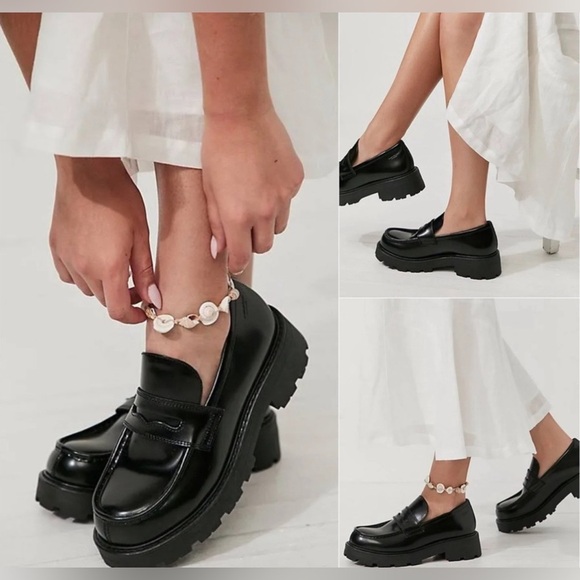 Vagabond | Free People | Cosmo 2.0 Loafers Black Leather 39 (fit like a 38) - Picture 1 of 10